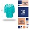 Disposable Lab Jackets Large Pack of 10 Teal Lab Jacket for Men and Women 31 Inches Long PPE Jacket 50 GSM SMS Disposable Jackets Dental with Snaps Front Knit Cuffs & Collar 3 Pockets